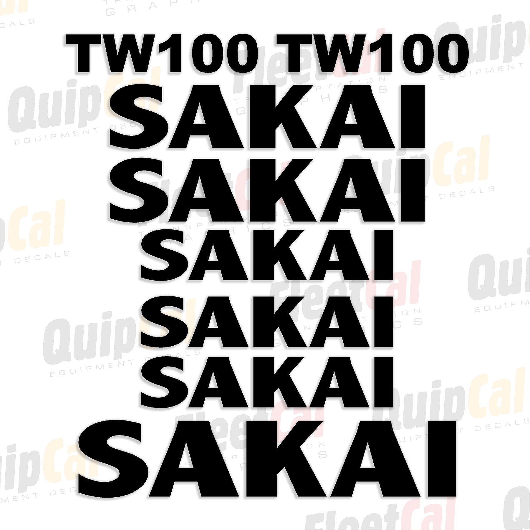 Sakai TW100 Compactor Marking Decal Set – Truck and Equipment Decals