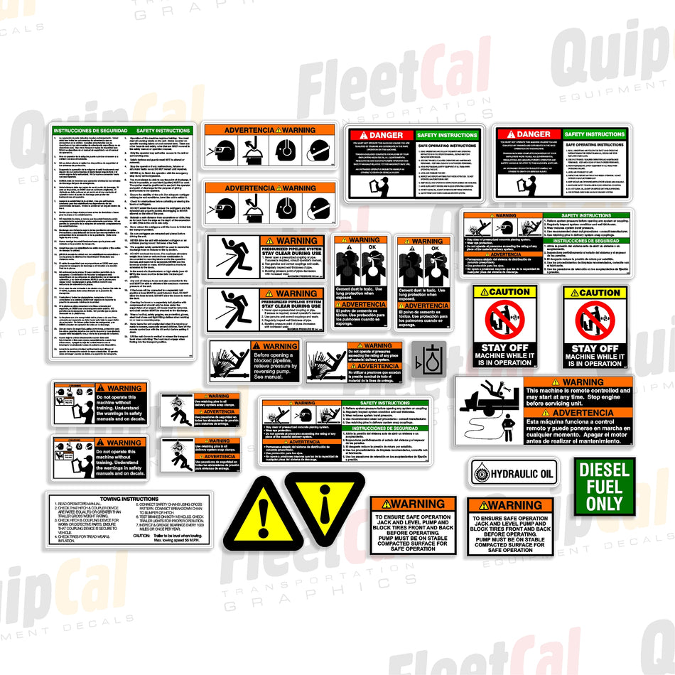 Schwing Concrete Pump Safety Decals