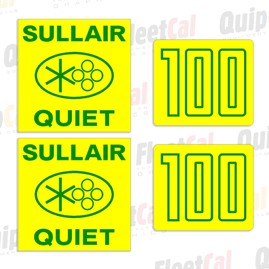 Sullair 100 Quiet Air Compressor Decal Set