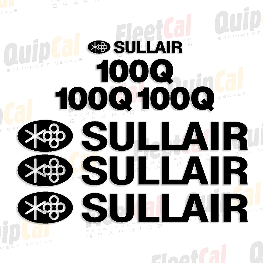 Sullair 100 Quiet Air Compressor Decal Set