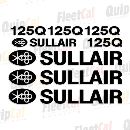 Sullair 125CFM Air Compressor Decal set