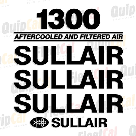 Sullair 1300 Air Compressor Decal Set