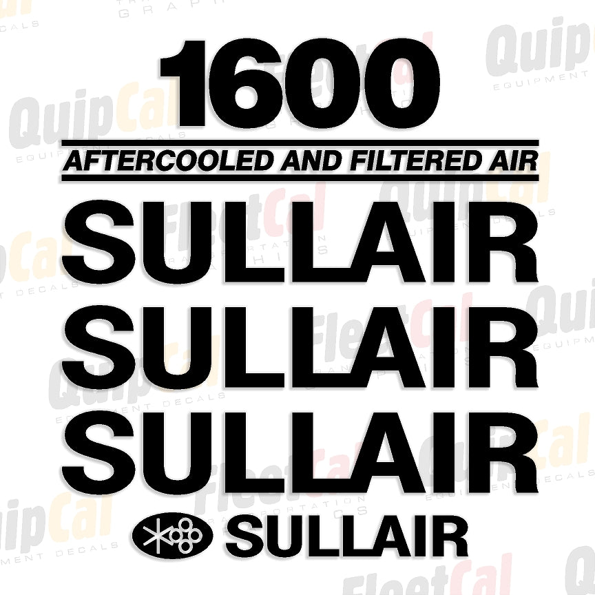 Sullair 1600 Aftercooled Decal Set