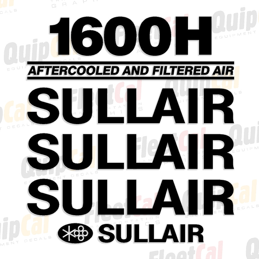 Sullair 1600H Aftercooled Decal Set