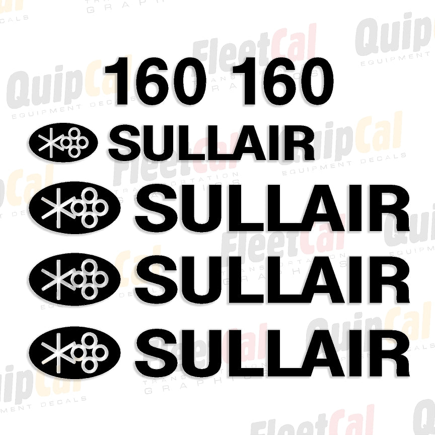 Sullair 160 Air Compressor Decal Set