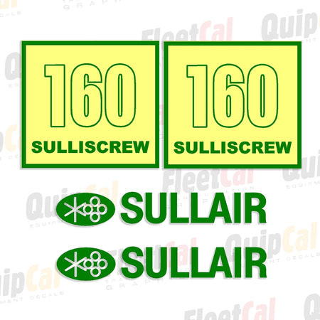 Sullair 160 Air Compressor Decal Set