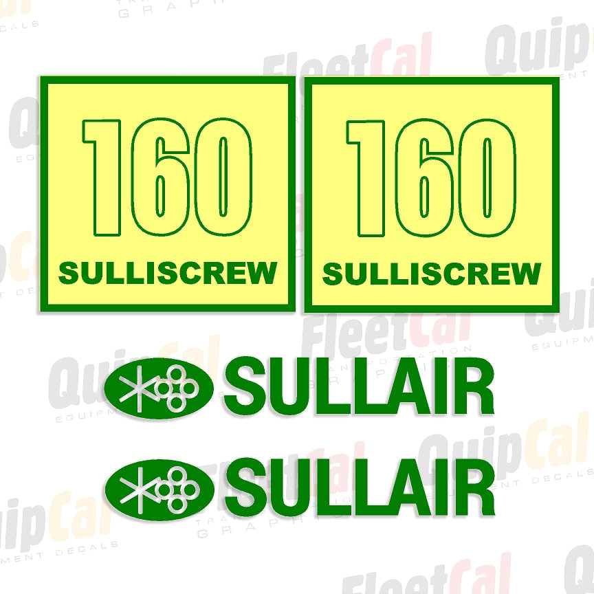 Sullair 160 Air Compressor Decal Set