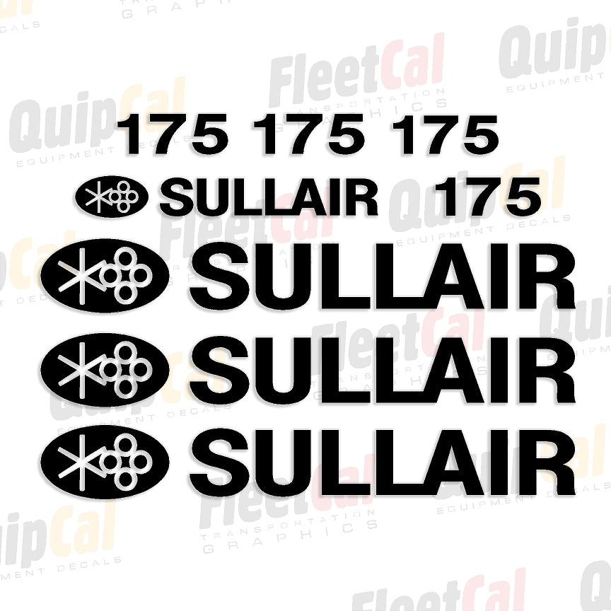 Sullair 175 Air Compressor Decal Set