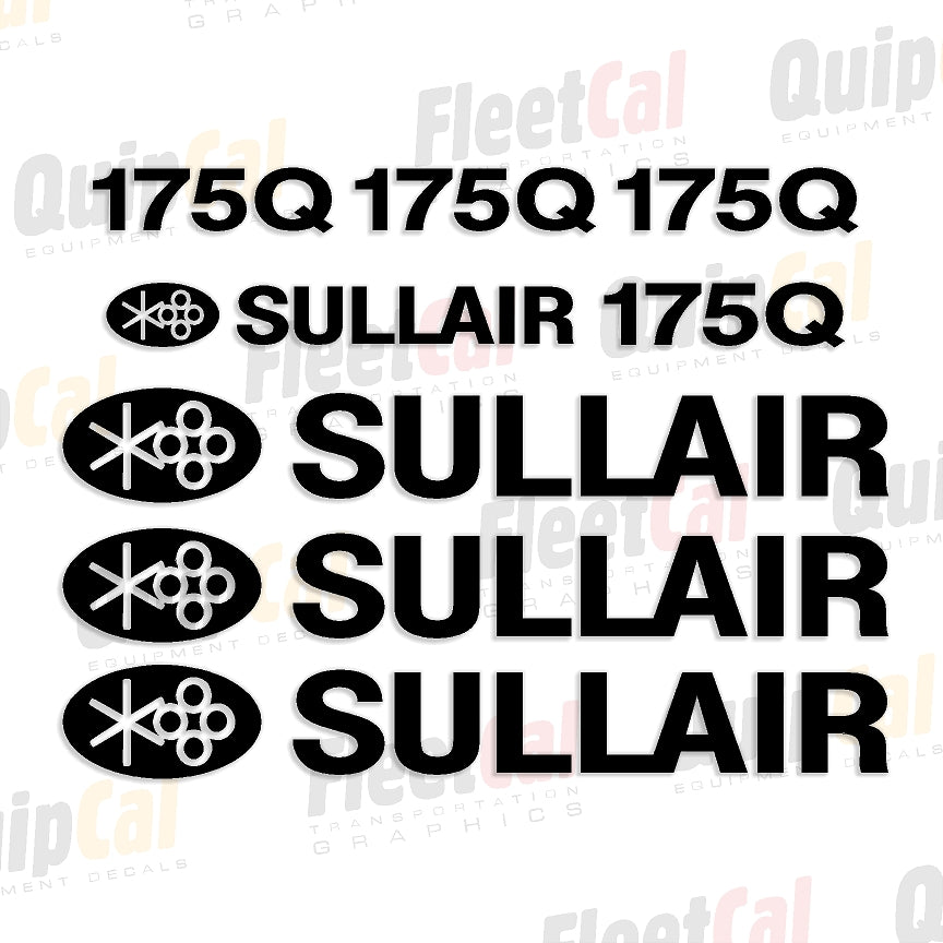 Sullair 175 Quiet Air Compressor Decal Set