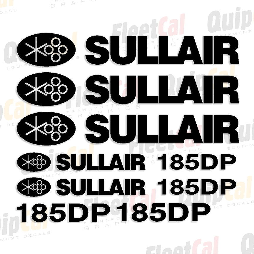 Sullair 185DP Air Compressor Decal Set