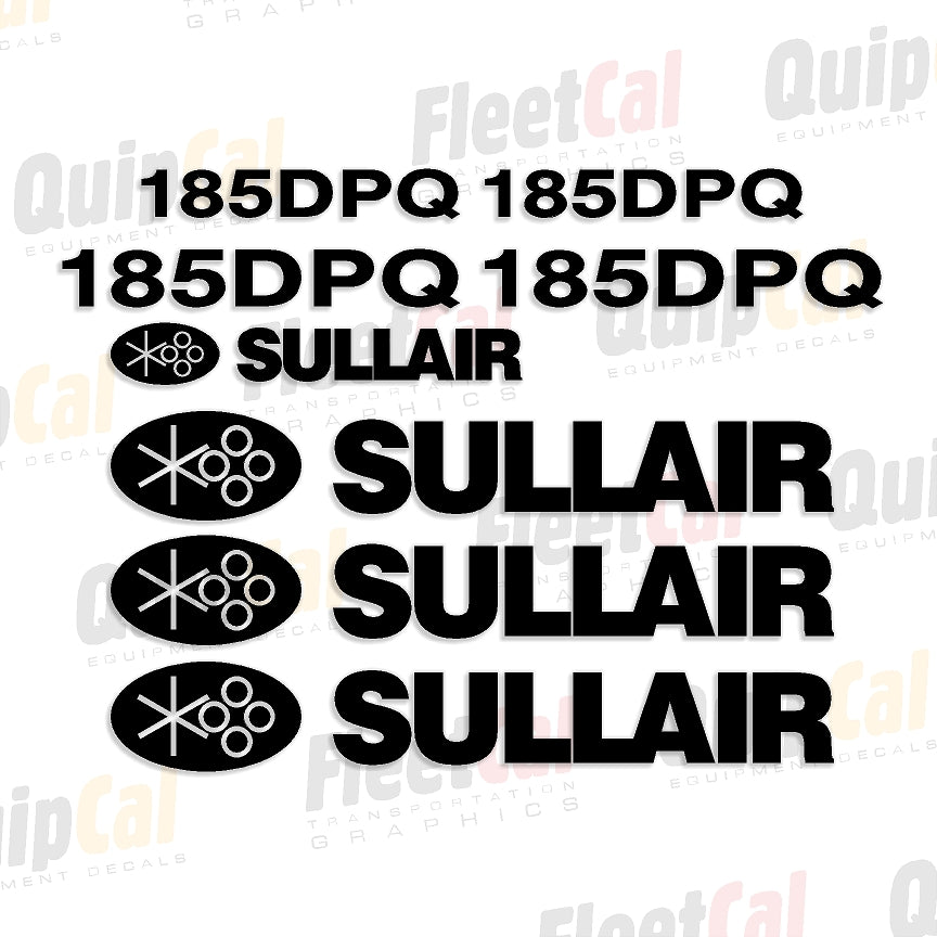 Sullair 185DPQ Air Compressor Decal Set