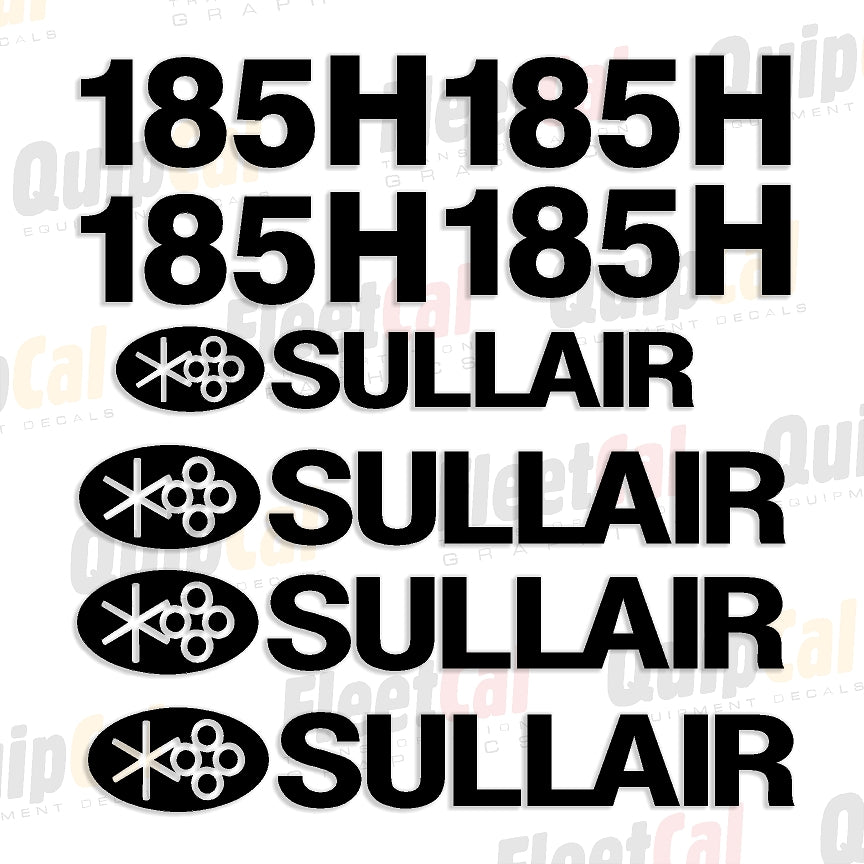 Sullair 185H Air Compressor Decal Set