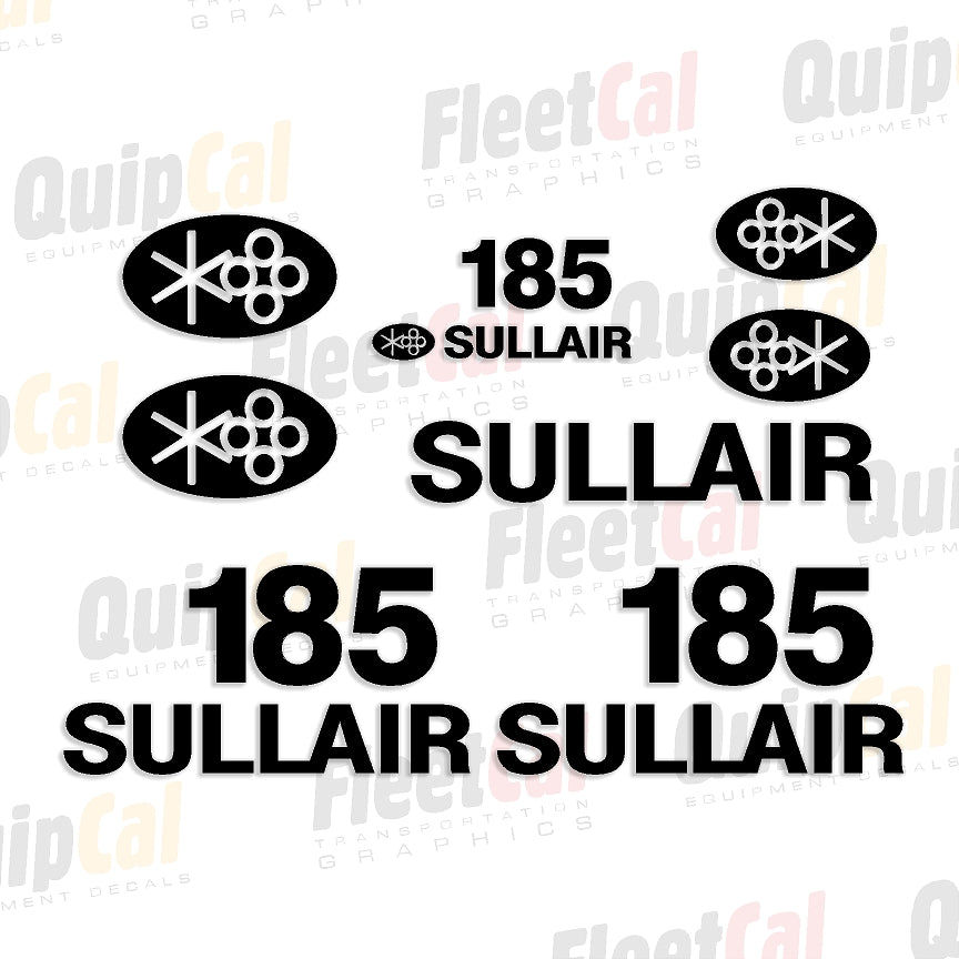 Sullair 185 Air Compressor Decal Set