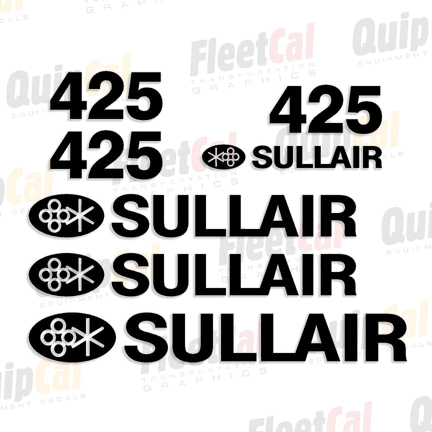 Sullair 425 Air Compressor Decal Set