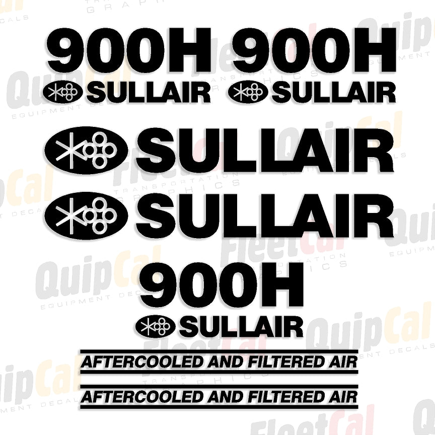 Sullair 900HAF Air Compressor Decal Set