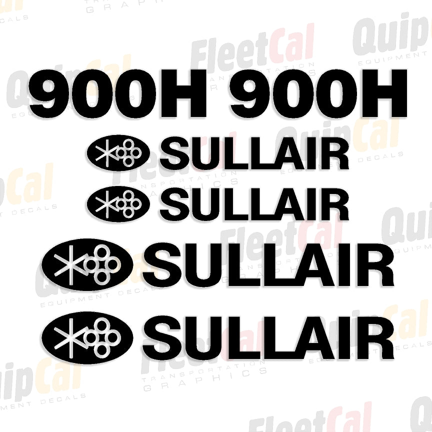 Sullair 900H Air Compressor Decal Set