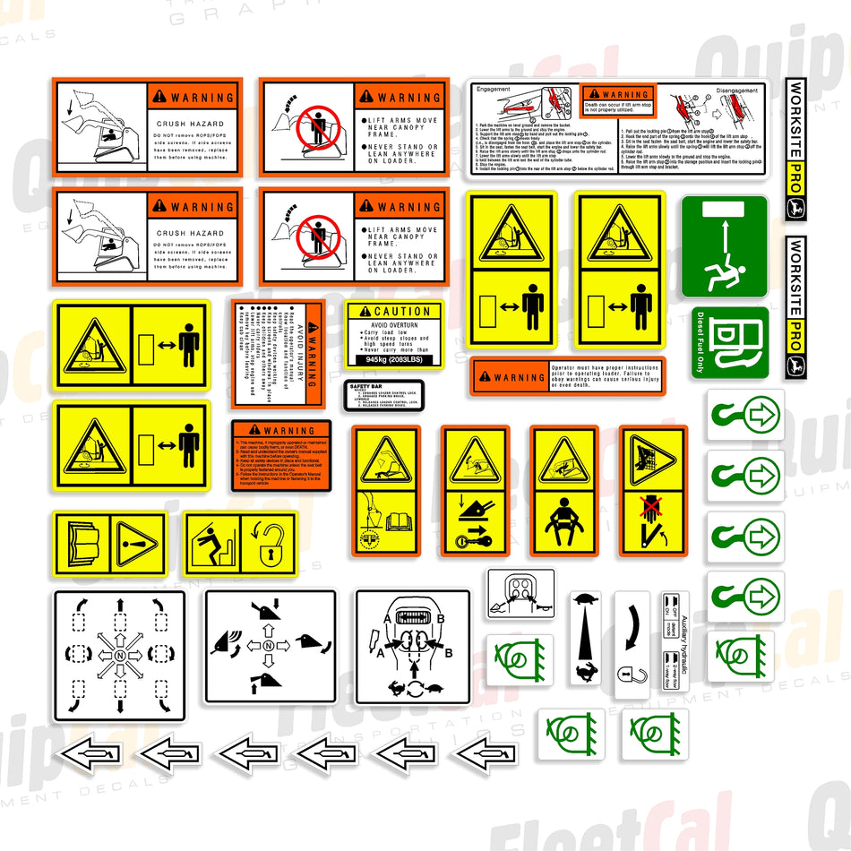 Takeuchi Compact Track Loader Safety Decal Set