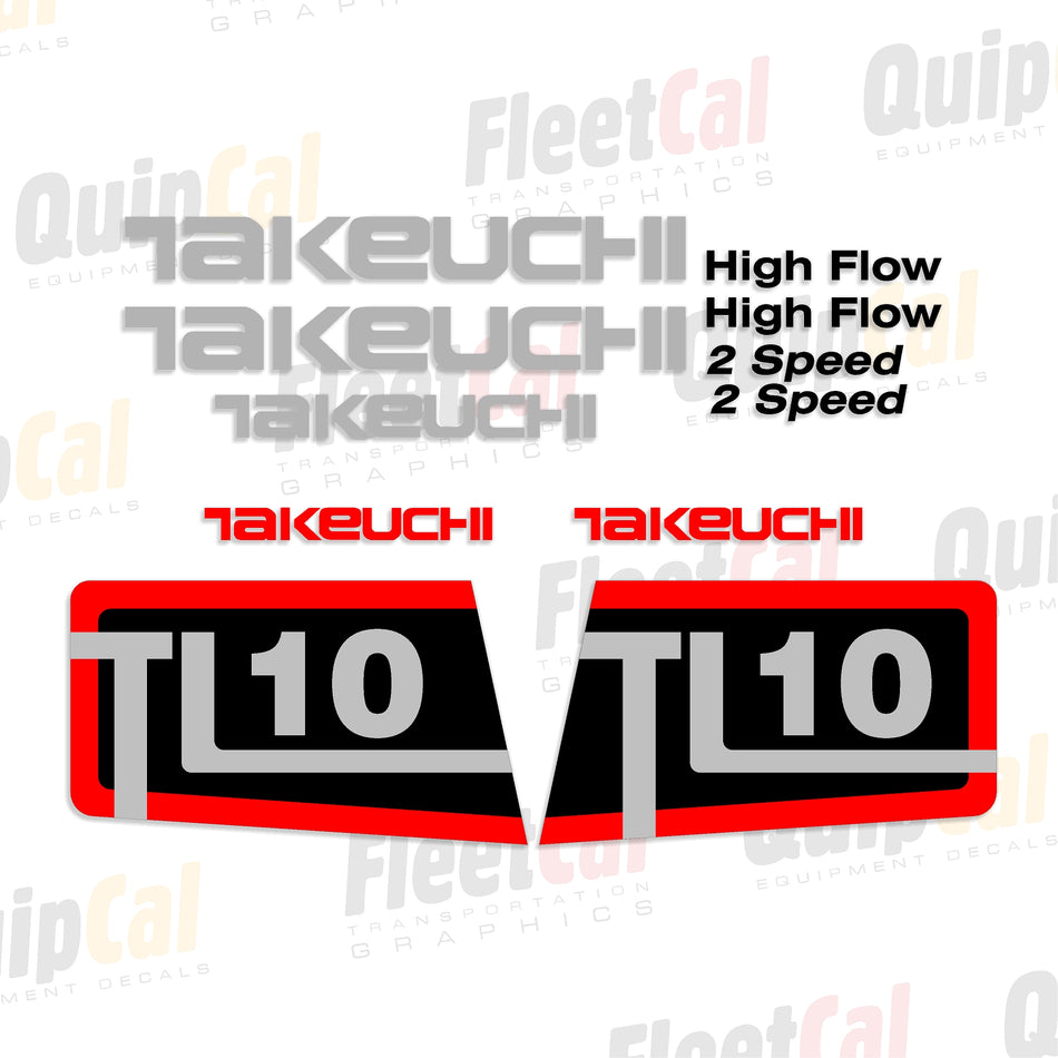 Takeuchi TL10 Compact Track Loader Marking Decal Set