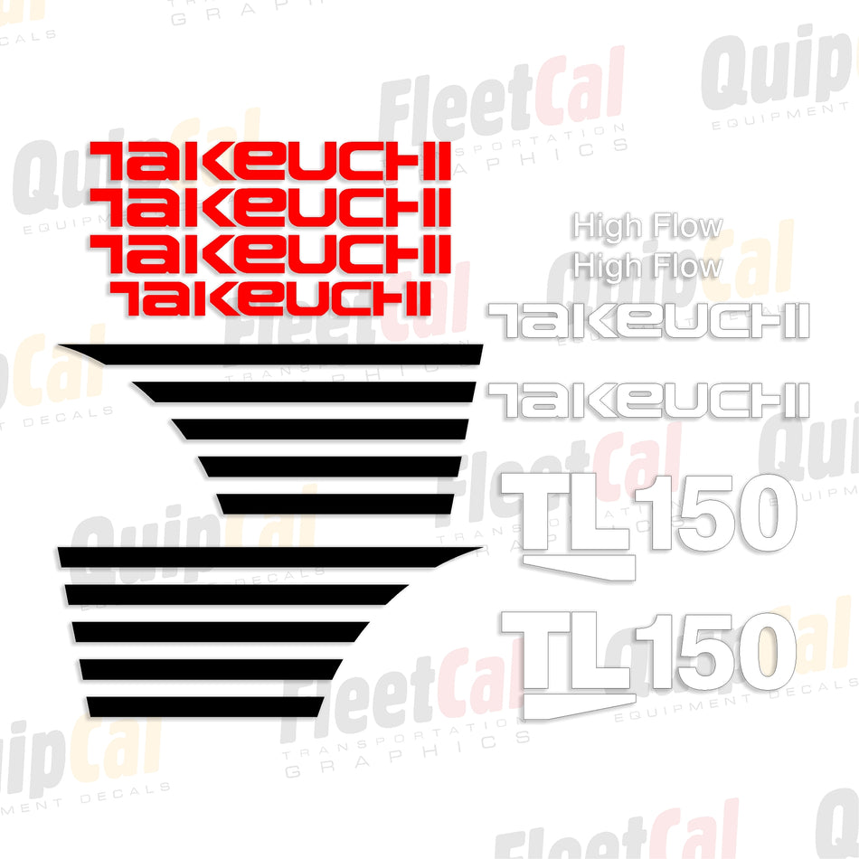 Takeuchi TL150 Compact Track Loader Marking Decal Set