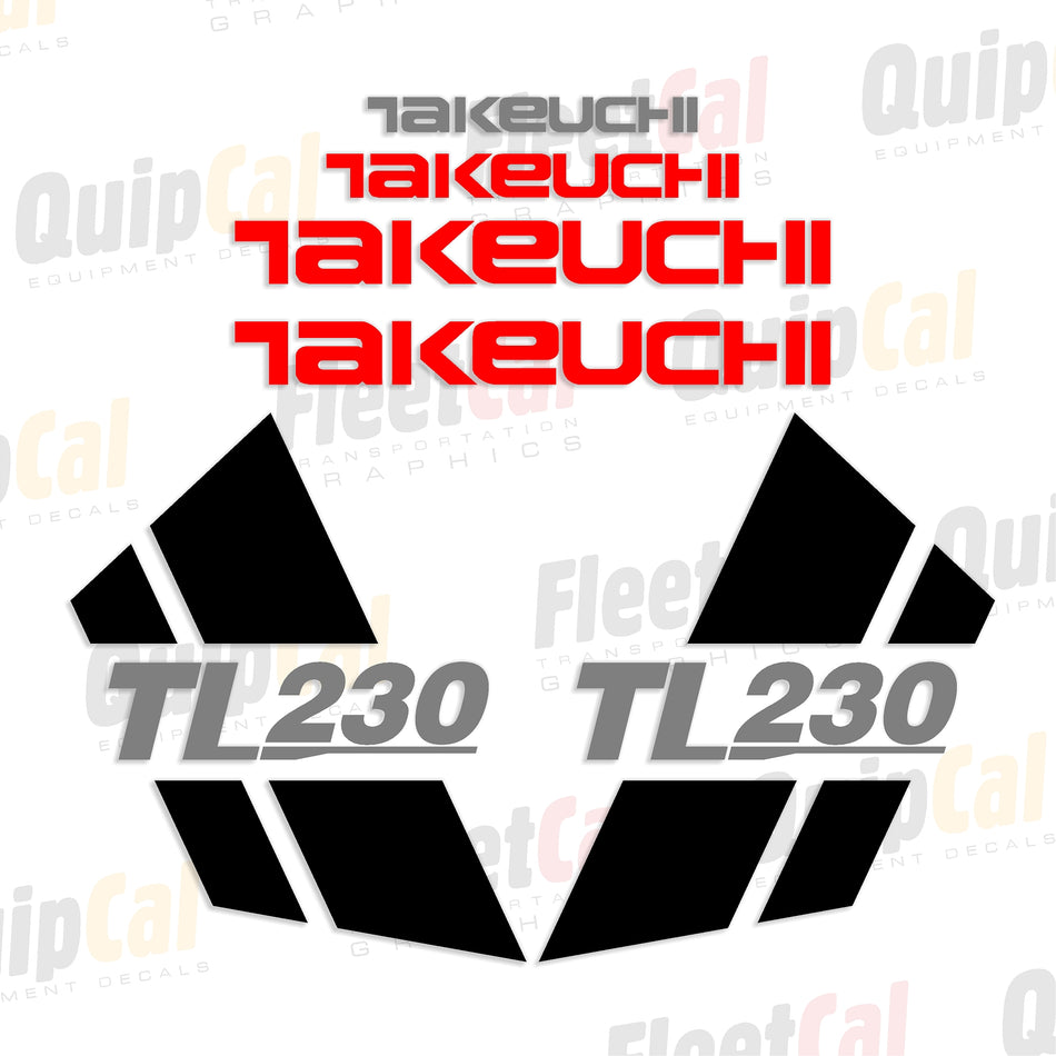 Takeuchi TL230 Compact Track Loader Marking Decal Set