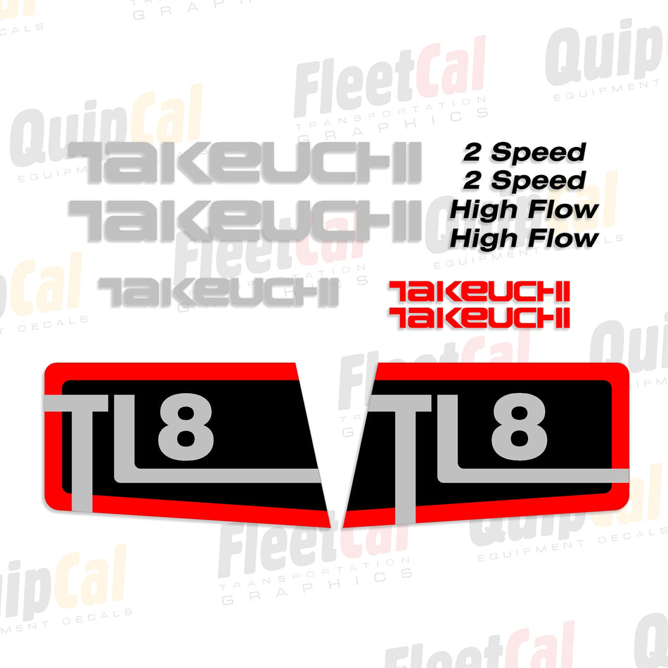 Takeuchi TL8 Compact Track Loader Marking Decal Set