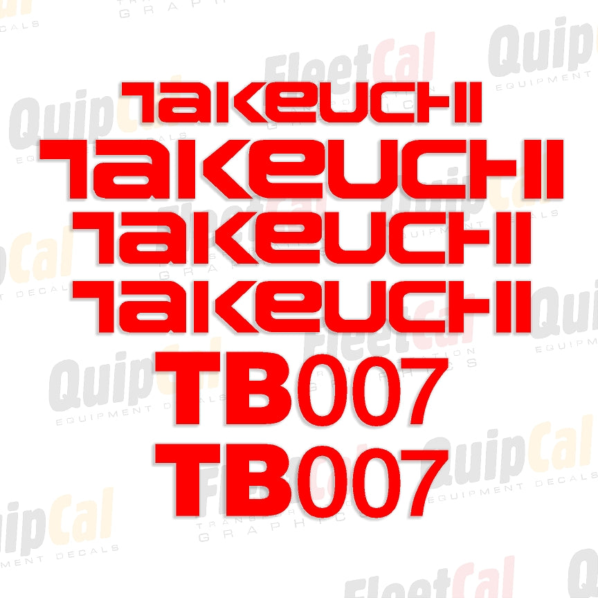 Takeuchi Excavator Decals