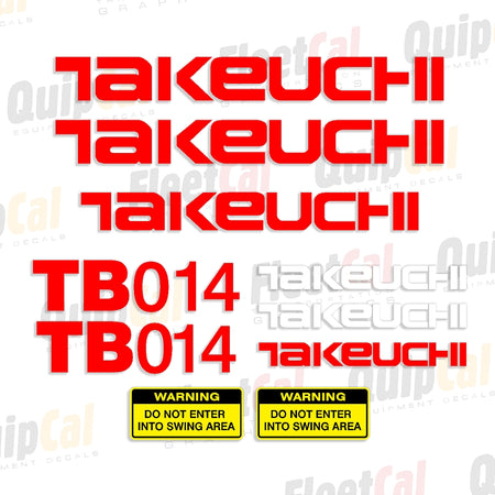 Takeuchi Excavator Decals