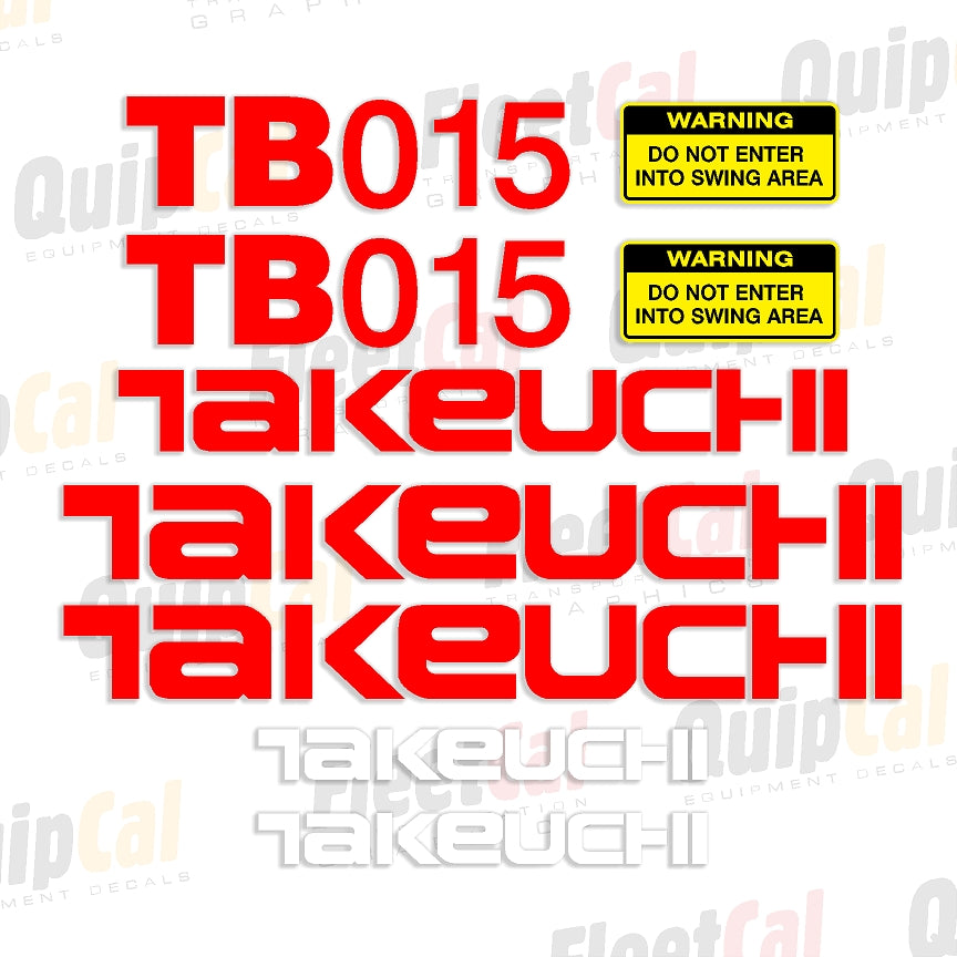 Takeuchi Excavator Decals