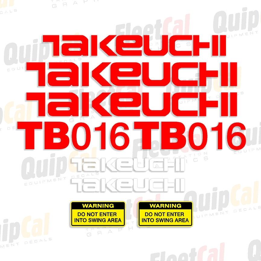 Takeuchi Excavator Decals