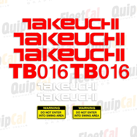 Takeuchi Excavator Decals