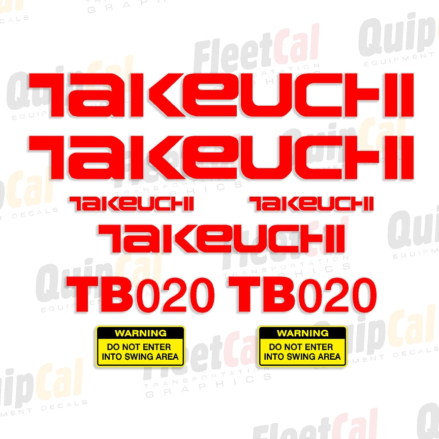 Takeuchi Excavator Decals