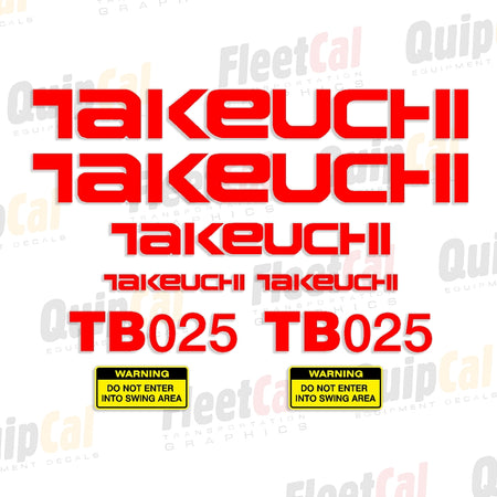 Takeuchi Excavator Decals