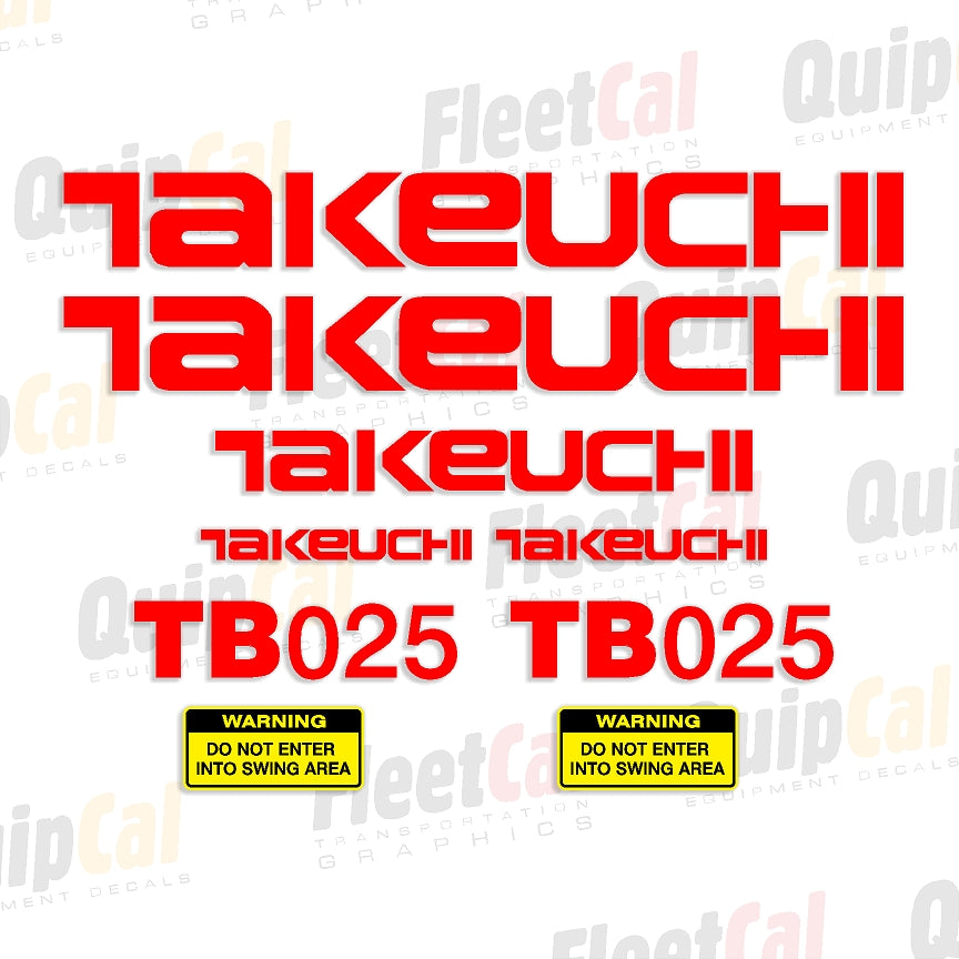 Takeuchi Excavator Decals