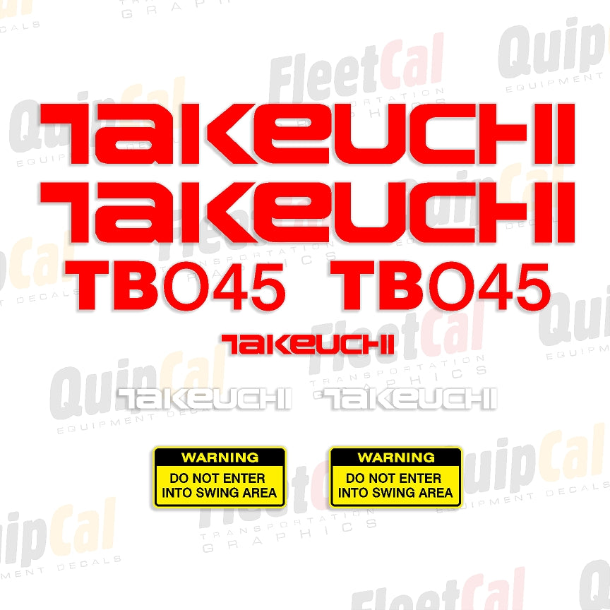 Takeuchi Excavator Decals