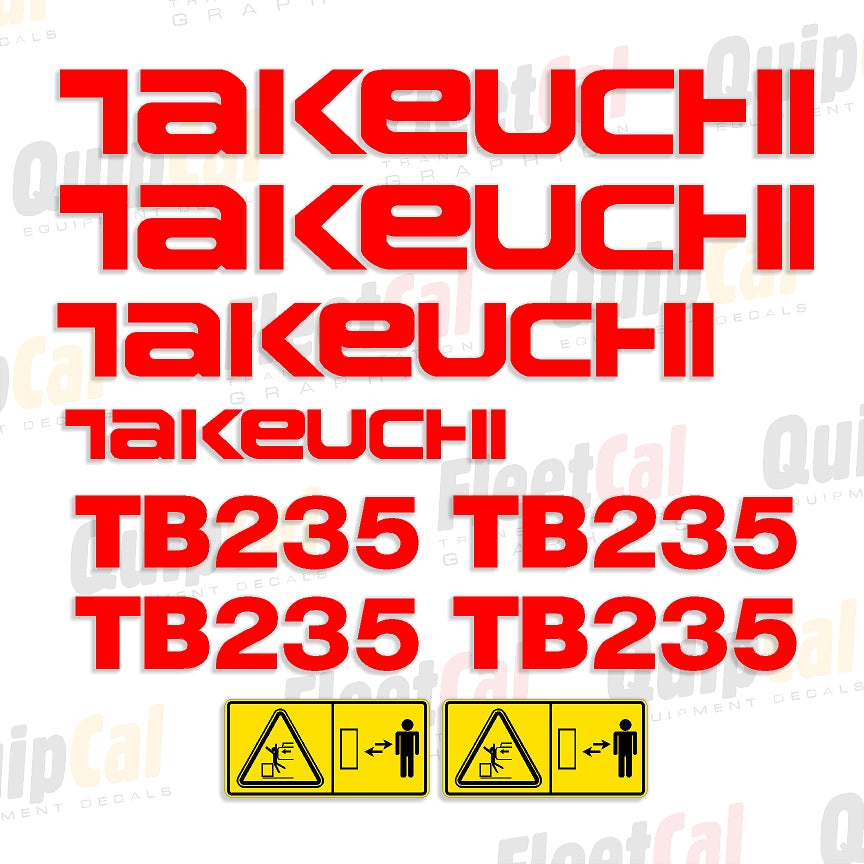 Takeuchi Excavator Decals