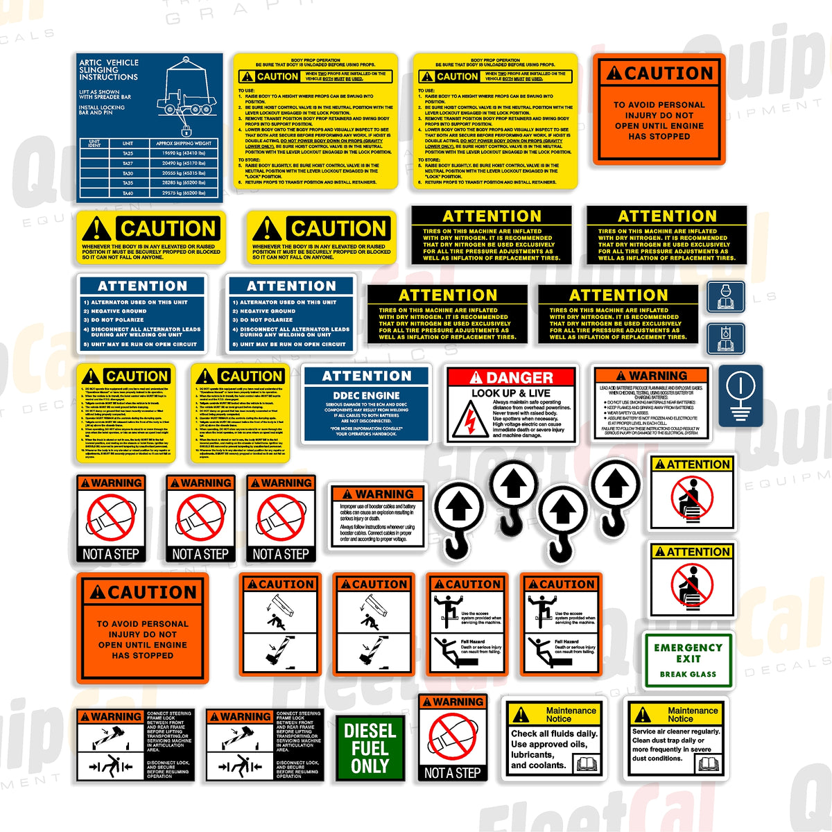 Safety Decals for Terex Haul Trucks