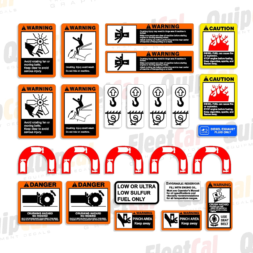 Timberjack/John Deere Skidder Safety Decal Set