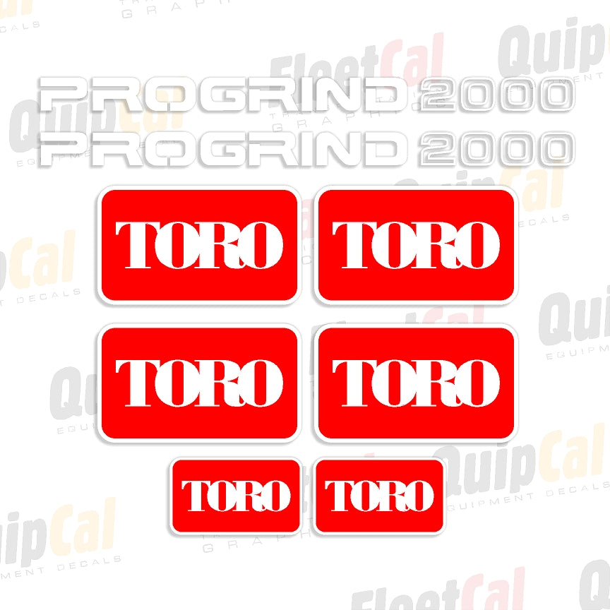 Toro ProGrind 2000 Tub Grinder Marking Decal Set – Truck and Equipment ...