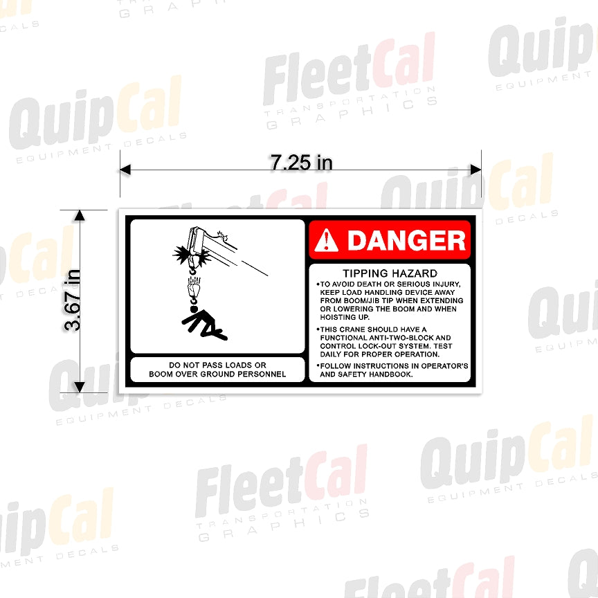 Two Blocking Hazard Warning Decal