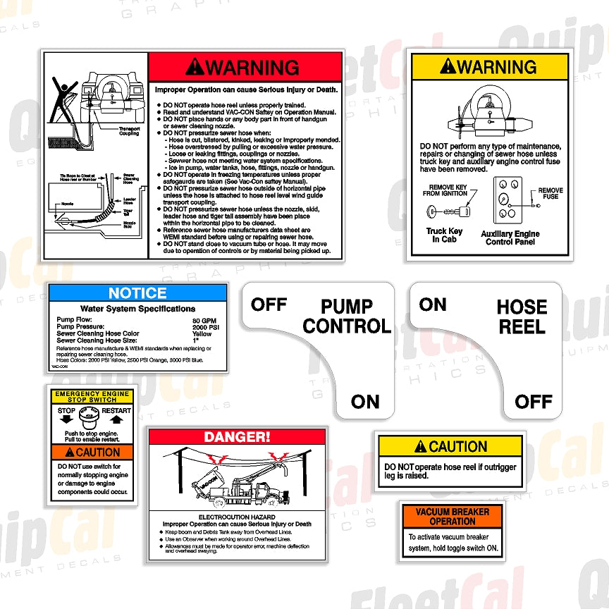 Vac Con Vacuum Truck Decals