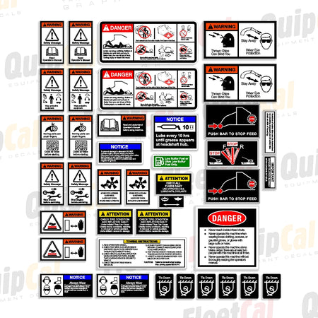 Vermeer Wood Chipper Safety Decal Set