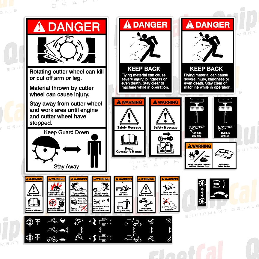 Vermeer Stump Grinder Safety Decal Set