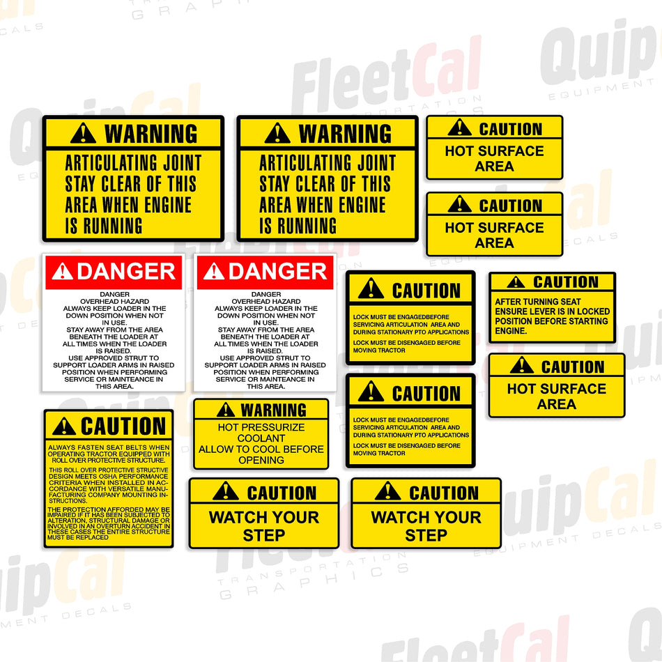 Versatile Tractor Safety Decal Set