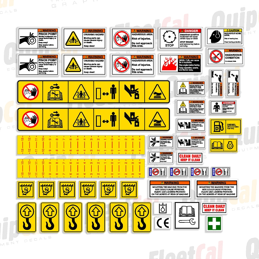 Safety & Warning Decals for Vogele Paver