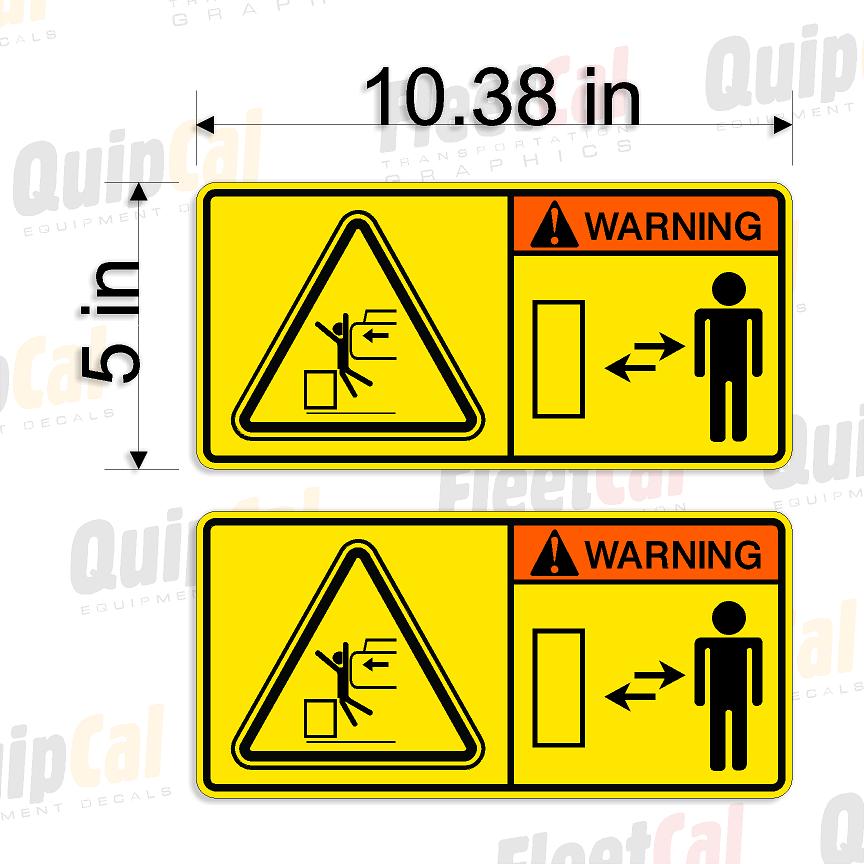 Volvo Excavator Swing Warning Safety Decal Set (1 PAIR)