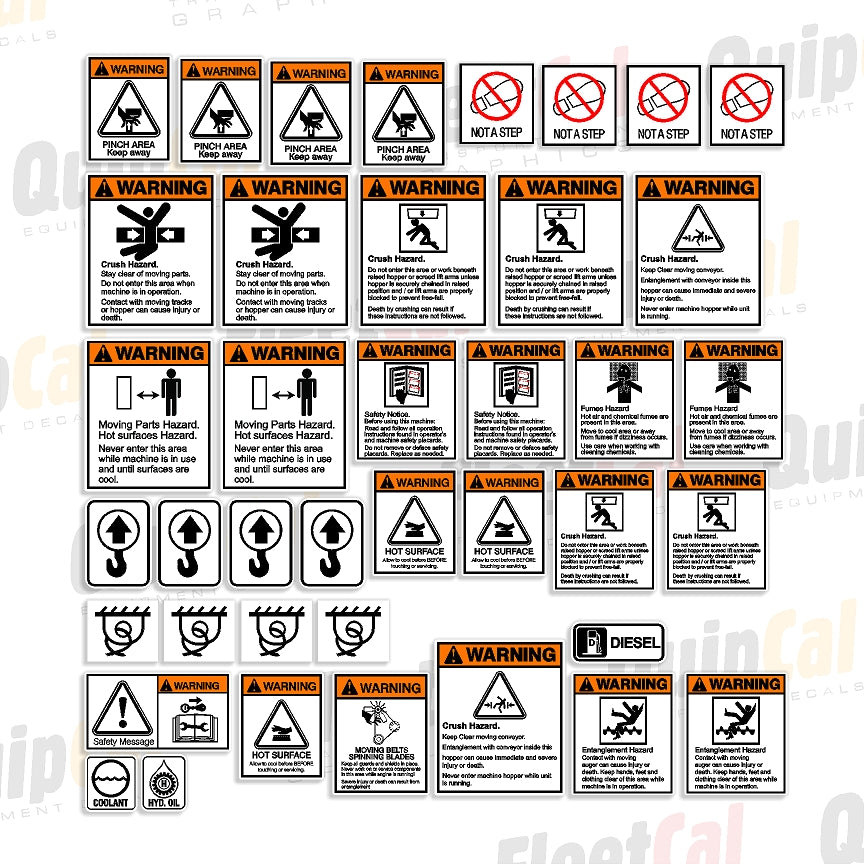 Safety & Warning Decals for Volvo Paver