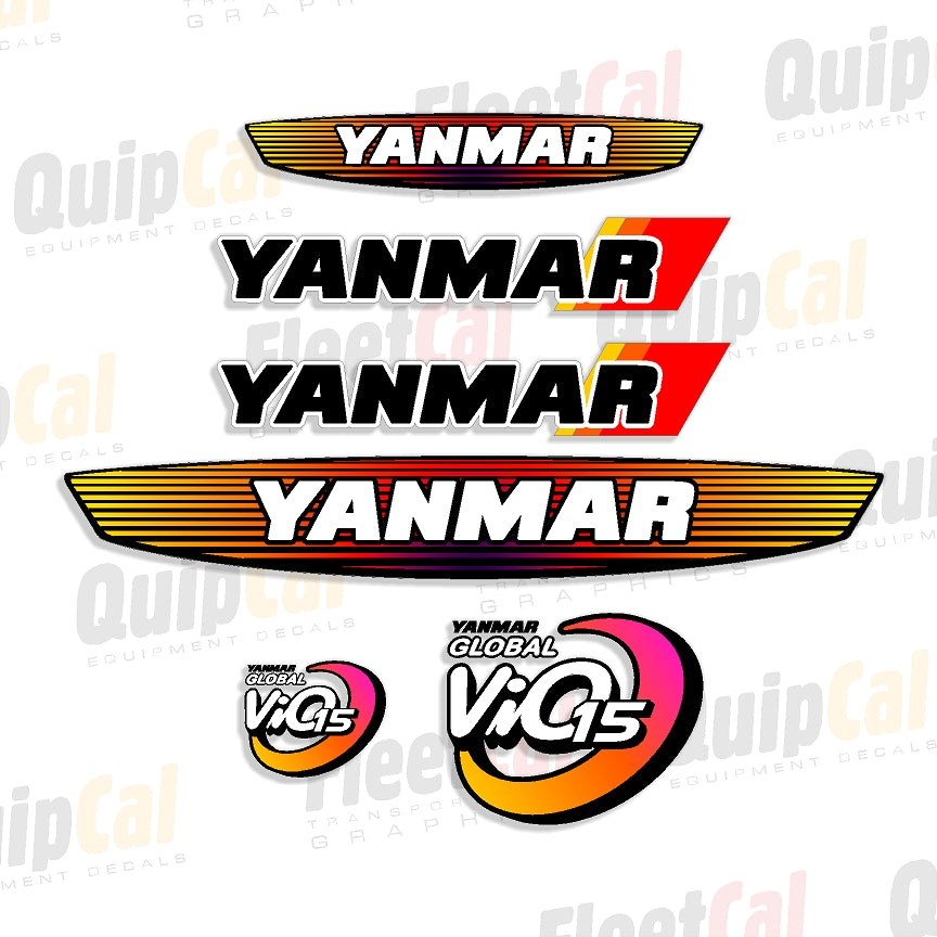 Juego de calcomanías para marcar excavadoras Yanmar Vio 15